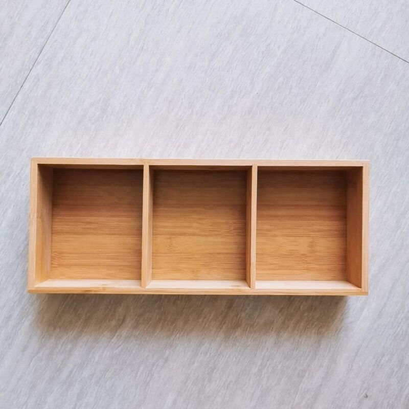 Multi Use Bamboo Storage Box with Dividers