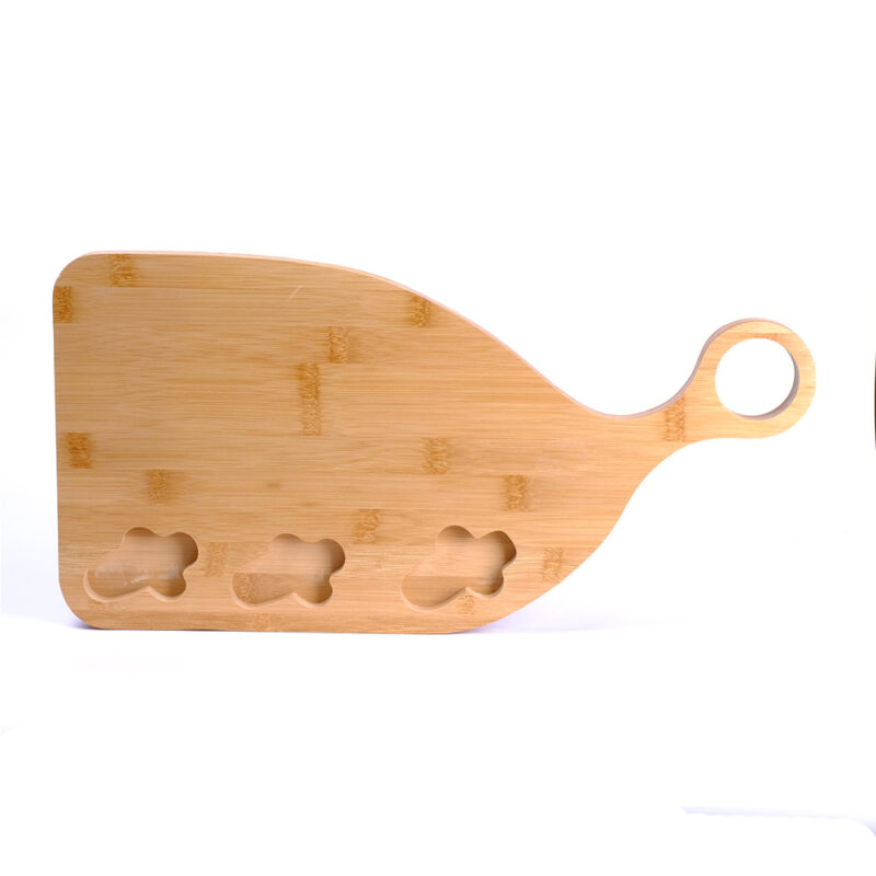 Bamboo Cheese Board with 3 Floral Slots