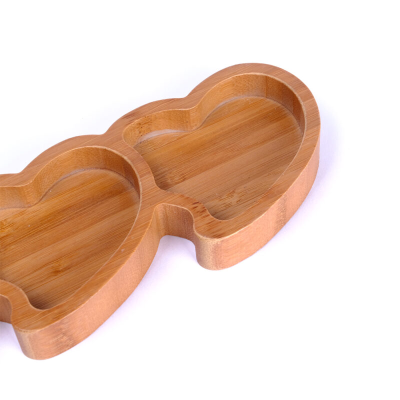 Bamboo Plate Bamboo Dinner Tableware Tray Set (4 Hearts)