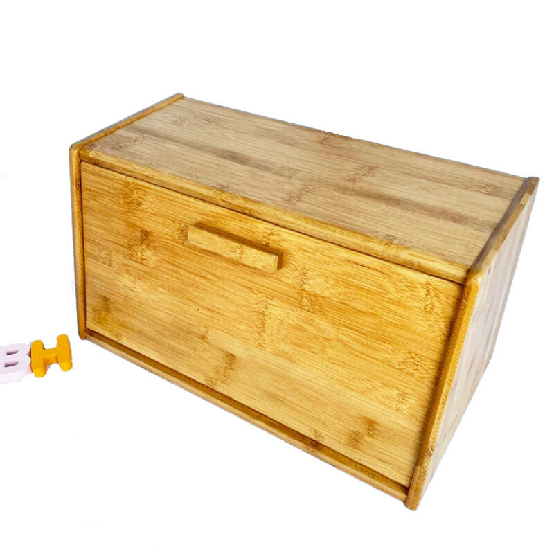 Organic Bamboo Wood Bread Box Pastry Storage Bread Storage with Lid