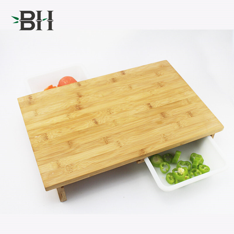 Bamboo Cutting Board with 2 Containers