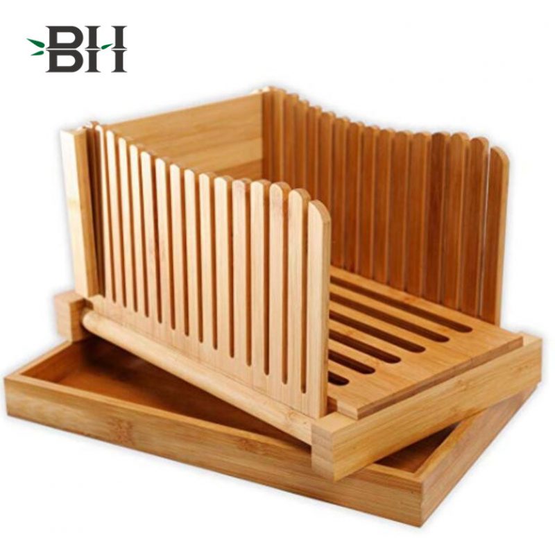 Bamboo Bread Slicer with Cutting Board For Homemade Bread