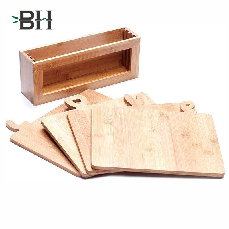 LOVE Bamboo Cutting Board Set with Holder