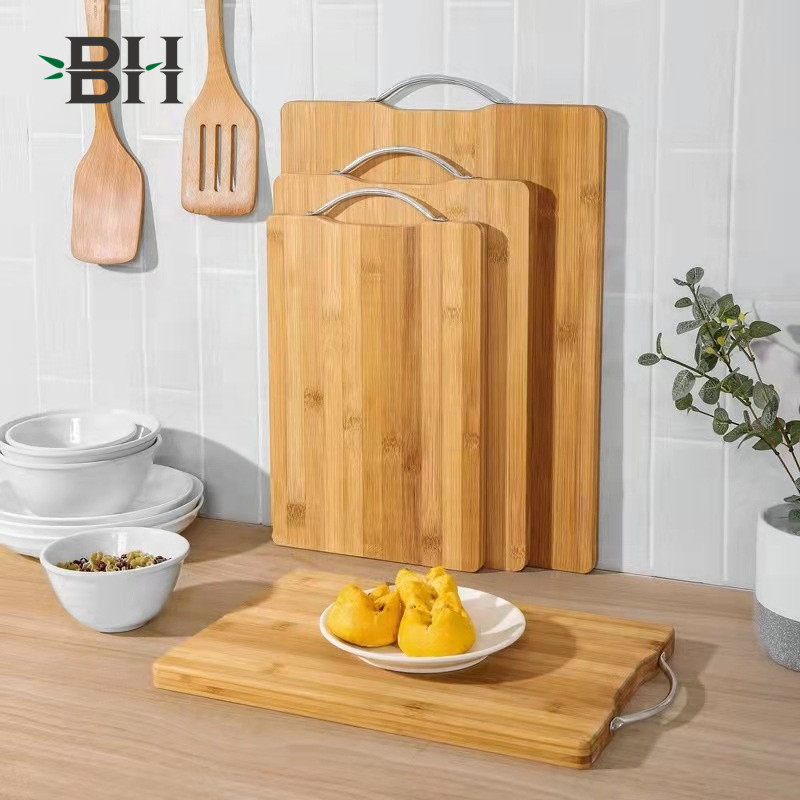 Bamboo Cutting Board with Metal Handle