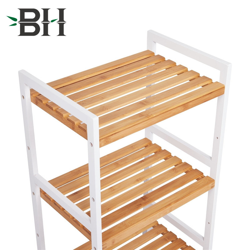 4-tier/5-tier Bamboo Storage Shelf Adjustable Shelf Rack