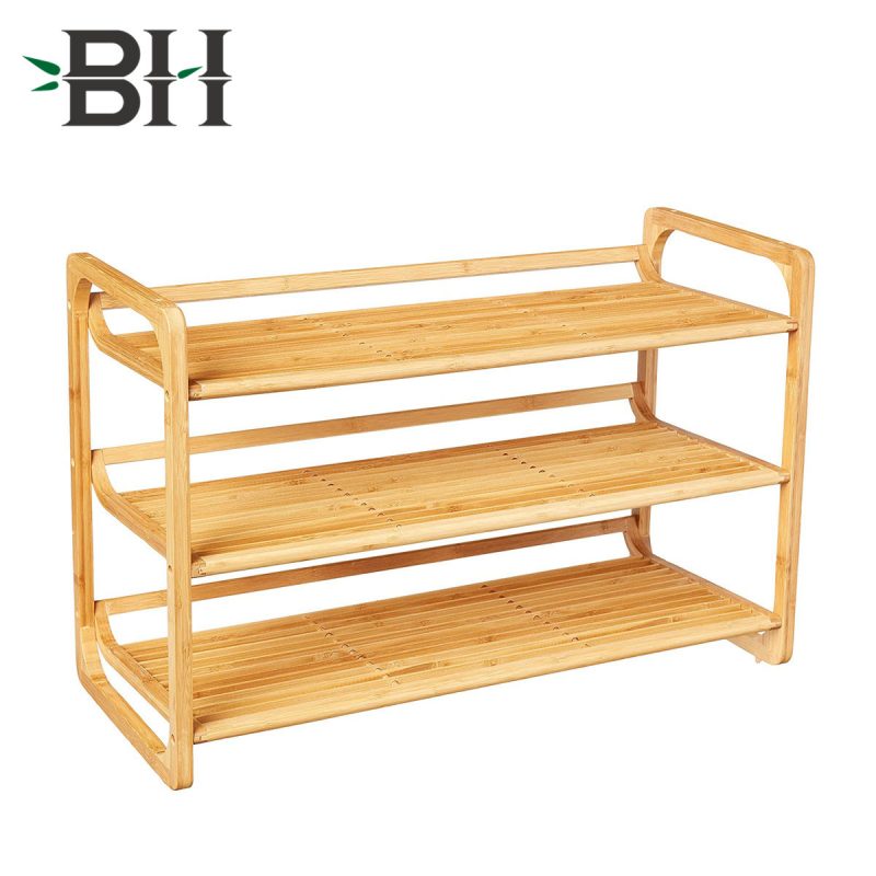 3 Tier Stackable Bamboo Shoe Rack