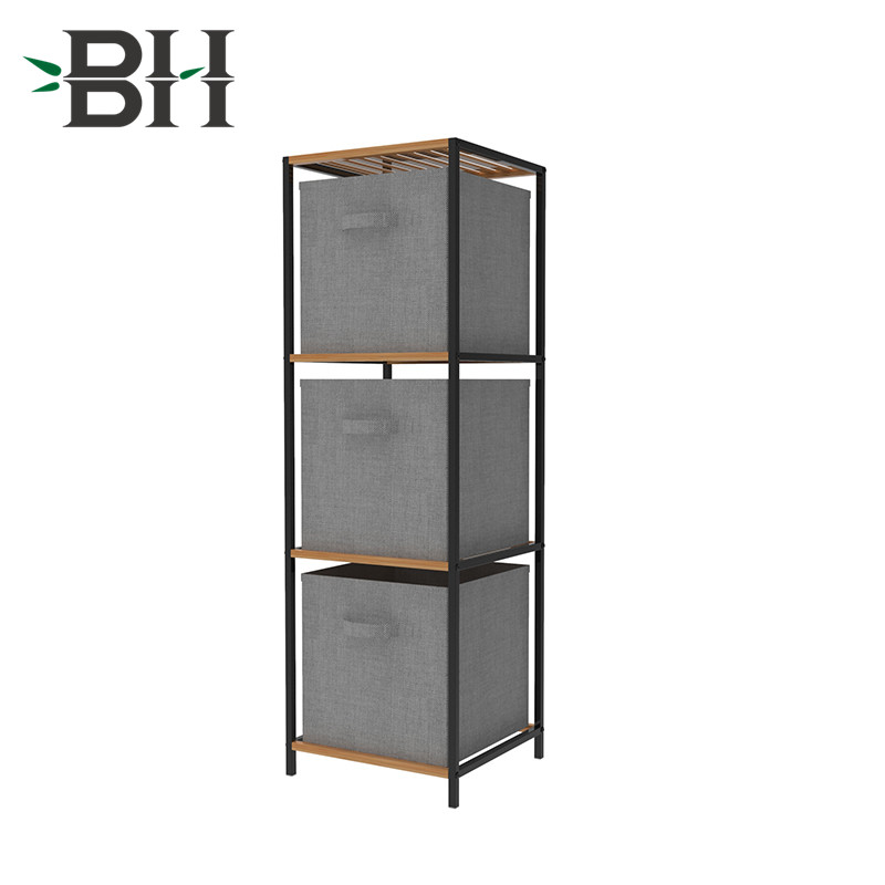 5-Tier Bamboo Shelf with Steel Frame