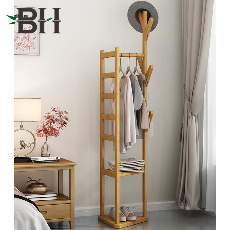 Bamboo Entryway Coat Hanger Stand