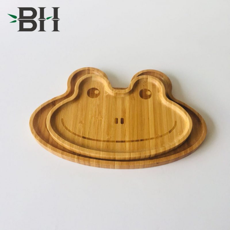 Bamboo Reusable Plates Frog Pattern Bamboo Plates