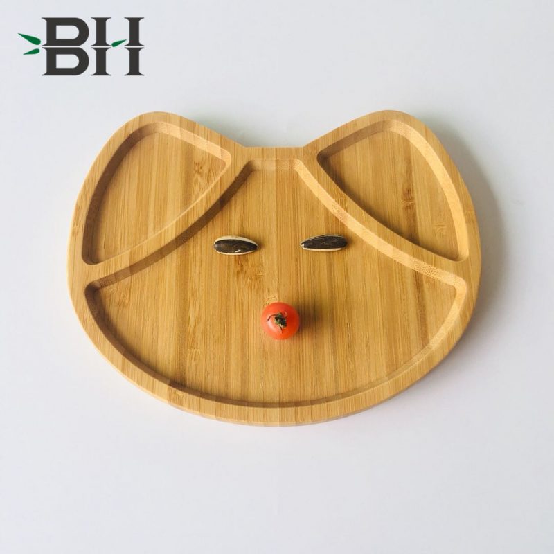 Bamboo Reusable Plates Cat Pattern Bamboo Plates