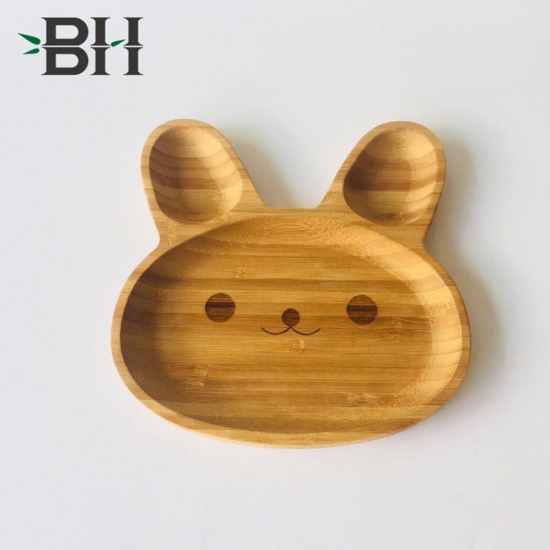 Bamboo Reusable Plates Bunny Pattern Bamboo Plates