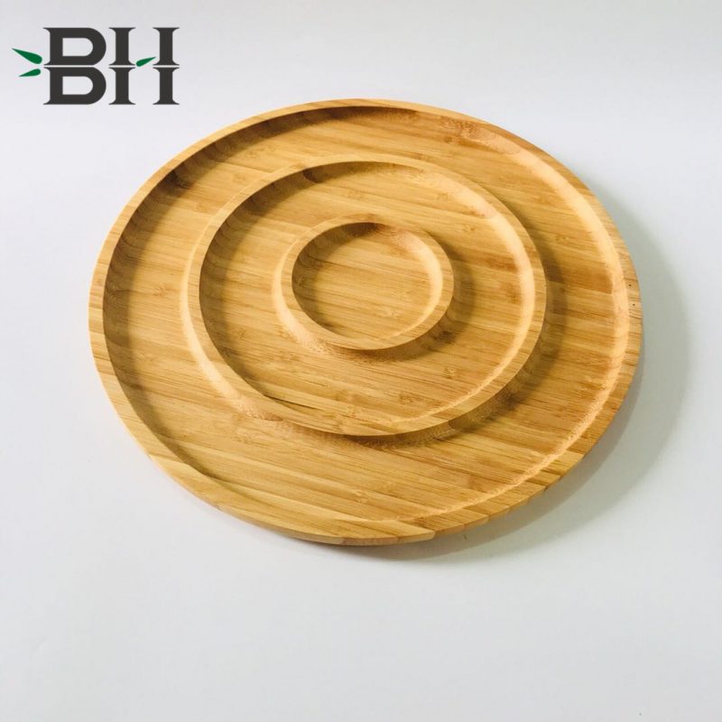 Bamboo Reusable Plates Round 3 Circles Bamboo Plates