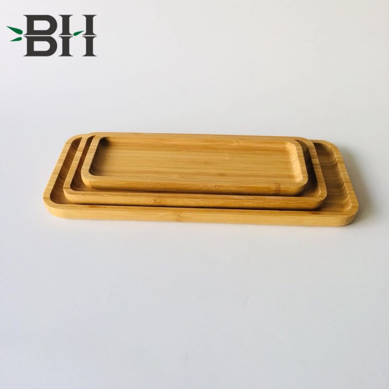 Bamboo Reusable Plates Rectangle Bamboo Serving Platter Tray