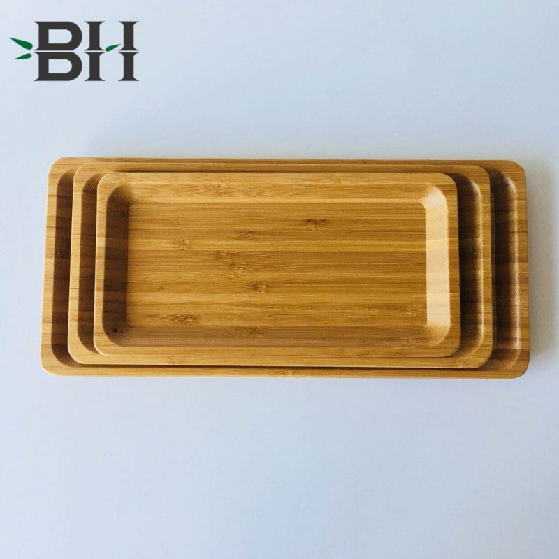 Bamboo Reusable Plates Rectangular Bamboo Serving Platter Tray