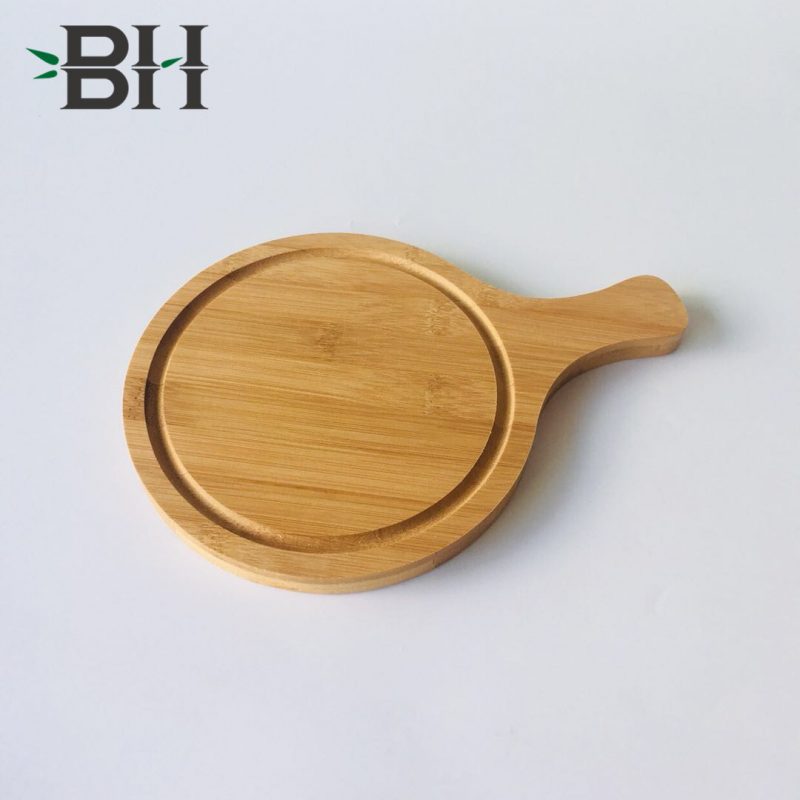 Bamboo Reusable Plates Wooden Pizza Board with Handle