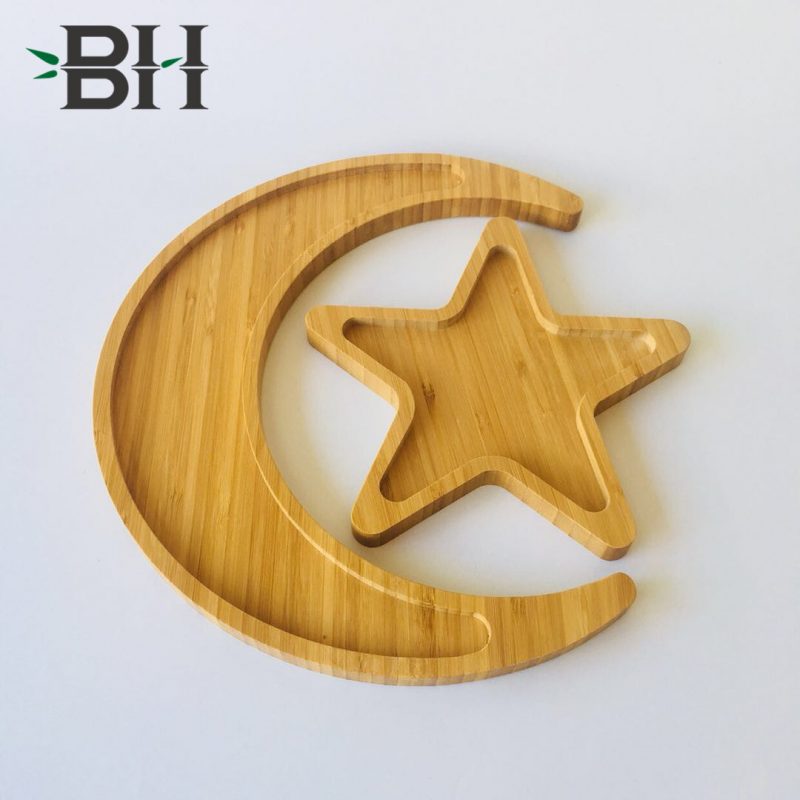 Bamboo Moon & Star Plates Set