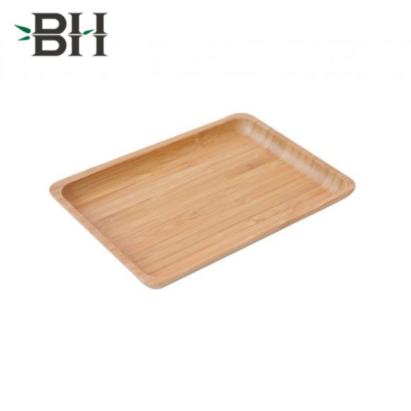 Wide Bamboo Snack Breakfast Plate