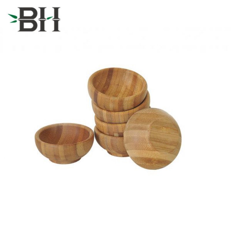 Small Round Bamboo Sauce Icecream Bowls