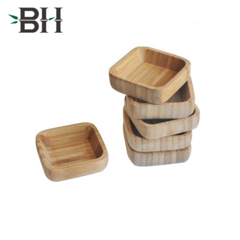 Small Square Bamboo Sauce Bowl