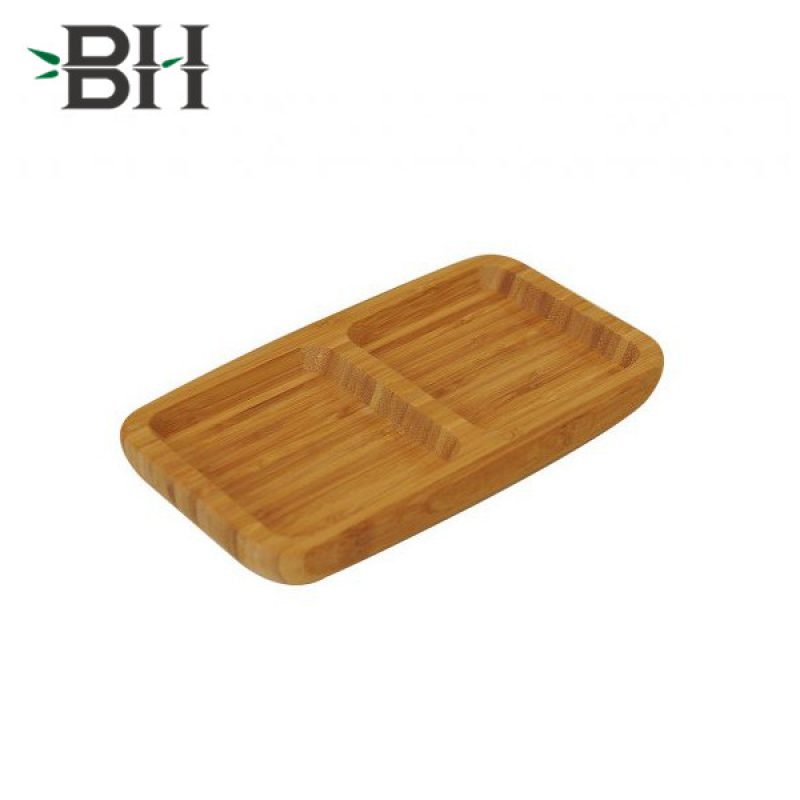 2 Compartments Bamboo Serving Plates