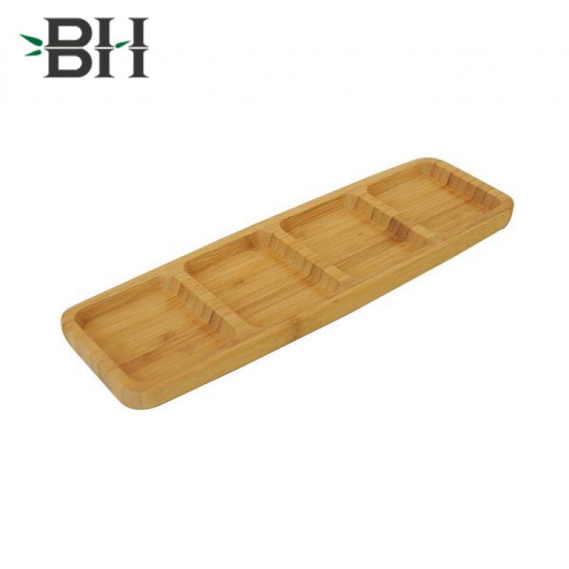 4 Compartments Bamboo Serving Plates