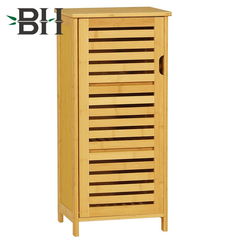 Bathroom Storage Cabinet Narrow Bamboo Cabinet for Small Spaces