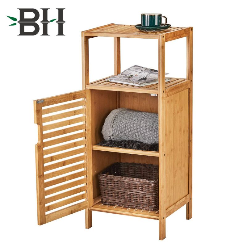 Bamboo Storage Cabinet with Single Door and 1 Shelf