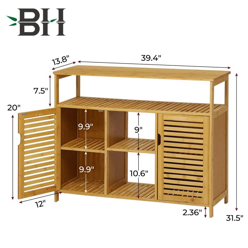 Bamboo Storage Cabinet Entryway Living Room Cabinet