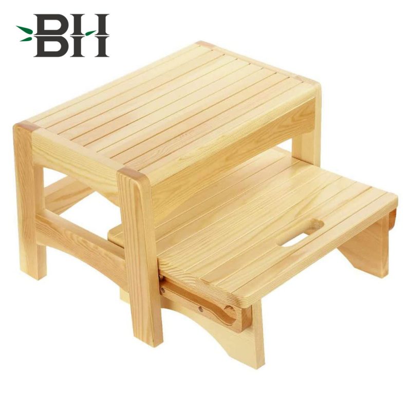 Foldable Bamboo Bed Step Stool