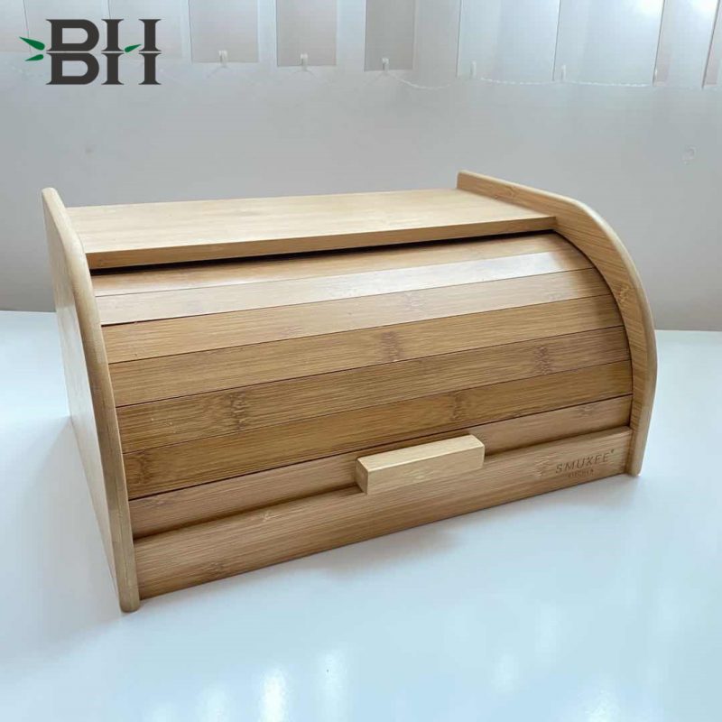 Roll Top Vintage Bamboo Bread Box