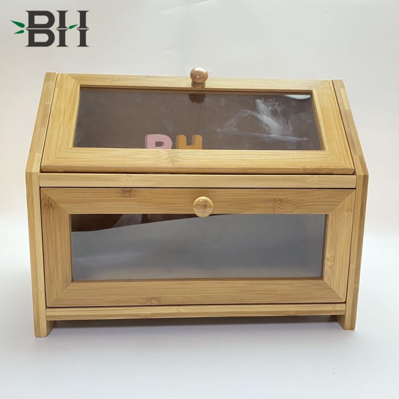 Large Double Layer Bread Storage with Clear Windows