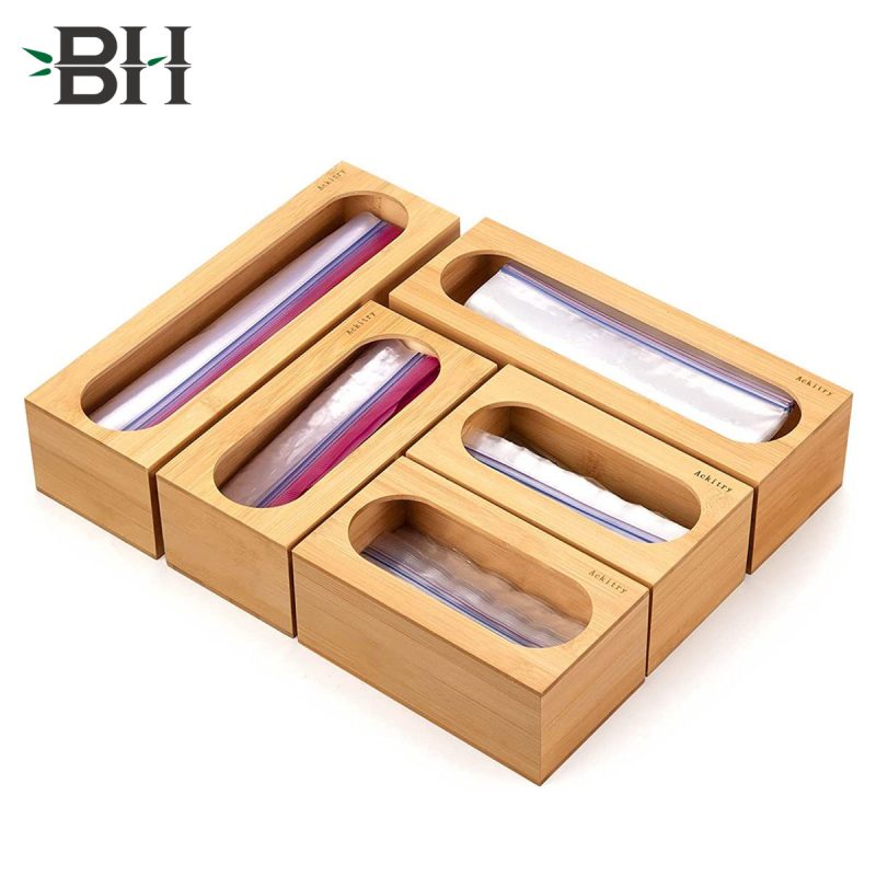 Bamboo Food Storage Bags Organizer Set of 5